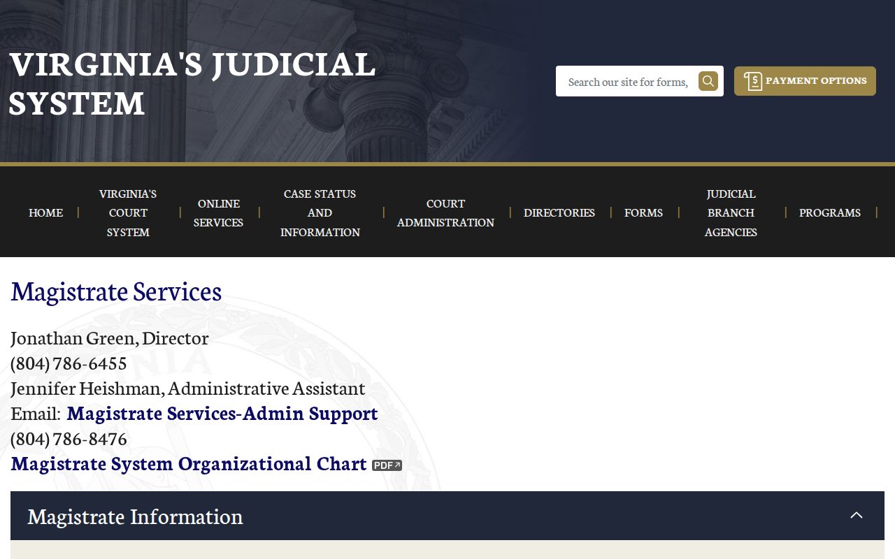 Spotsylvania County bench warrant process and magistrate role