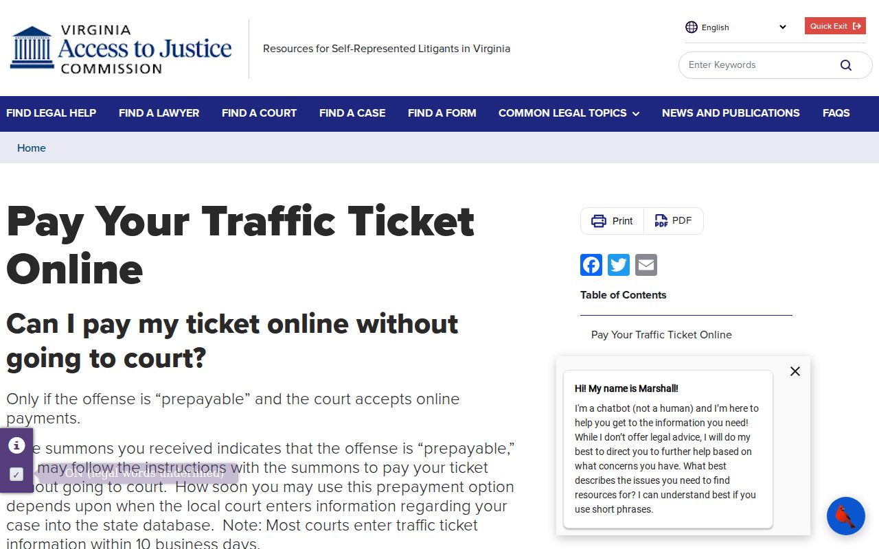 Spotsylvania County traffic warrant payment search and pre-court notice