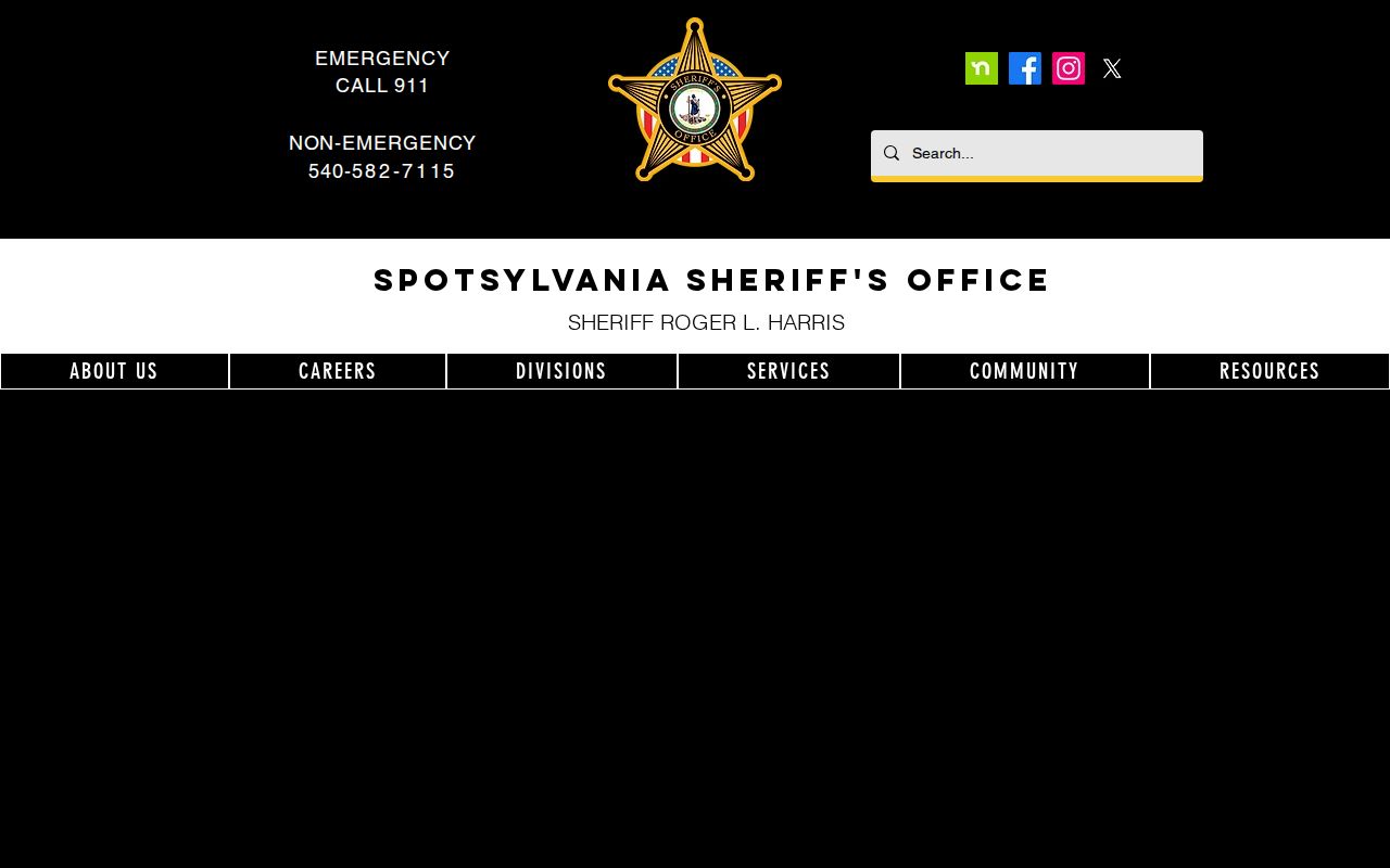 Spotsylvania County Sheriff public contact page for warrant questions